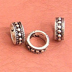 Sterling Silver Rondelle Beads 9 mm 1.2 gram ID # 5808 - Click Image to Close
