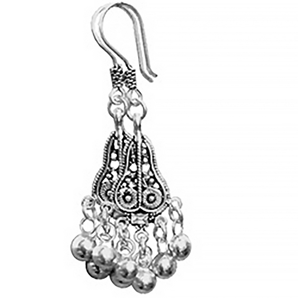 Full Sterling Silver Dangle Earrings 55 mm 6 gram ID # 5903 - Click Image to Close