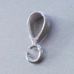 Lot of 4 Sterling Silver Charm Pendant Hanger 11 mm 1 gram ID # 5922 - Click Image to Close