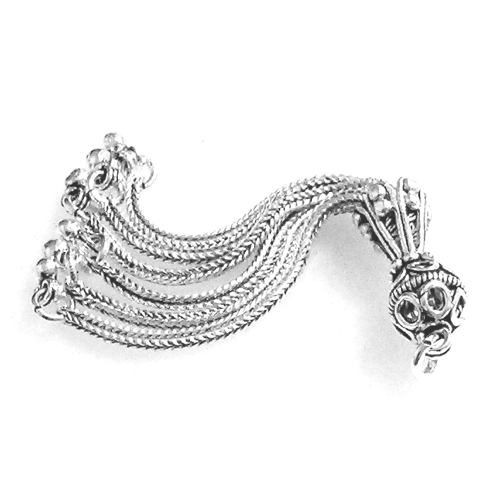 Turkish Sterling Silver Bead Tassel 7.7 gram 7 cm ID # 5941 - Click Image to Close