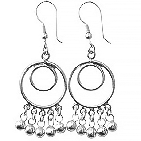Full Sterling Silver Dangle Earrings 60 mm 9 gram ID # 5951 - Click Image to Close