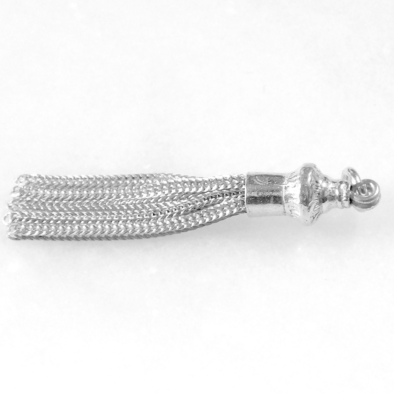 Turkish Sterling Silver Simple Tassel 40 mm 3 gram ID # 6047 - Click Image to Close