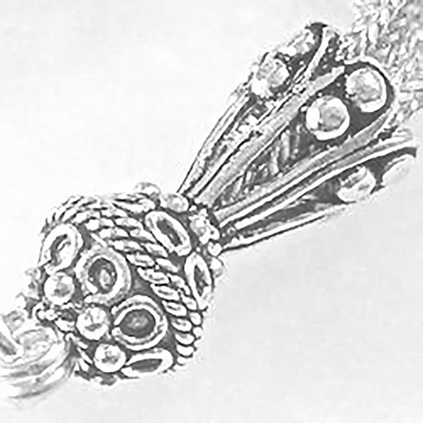 Turkish Sterling Silver Bead Tassel 6.4 gram 55 mm ID # 6048 - Click Image to Close