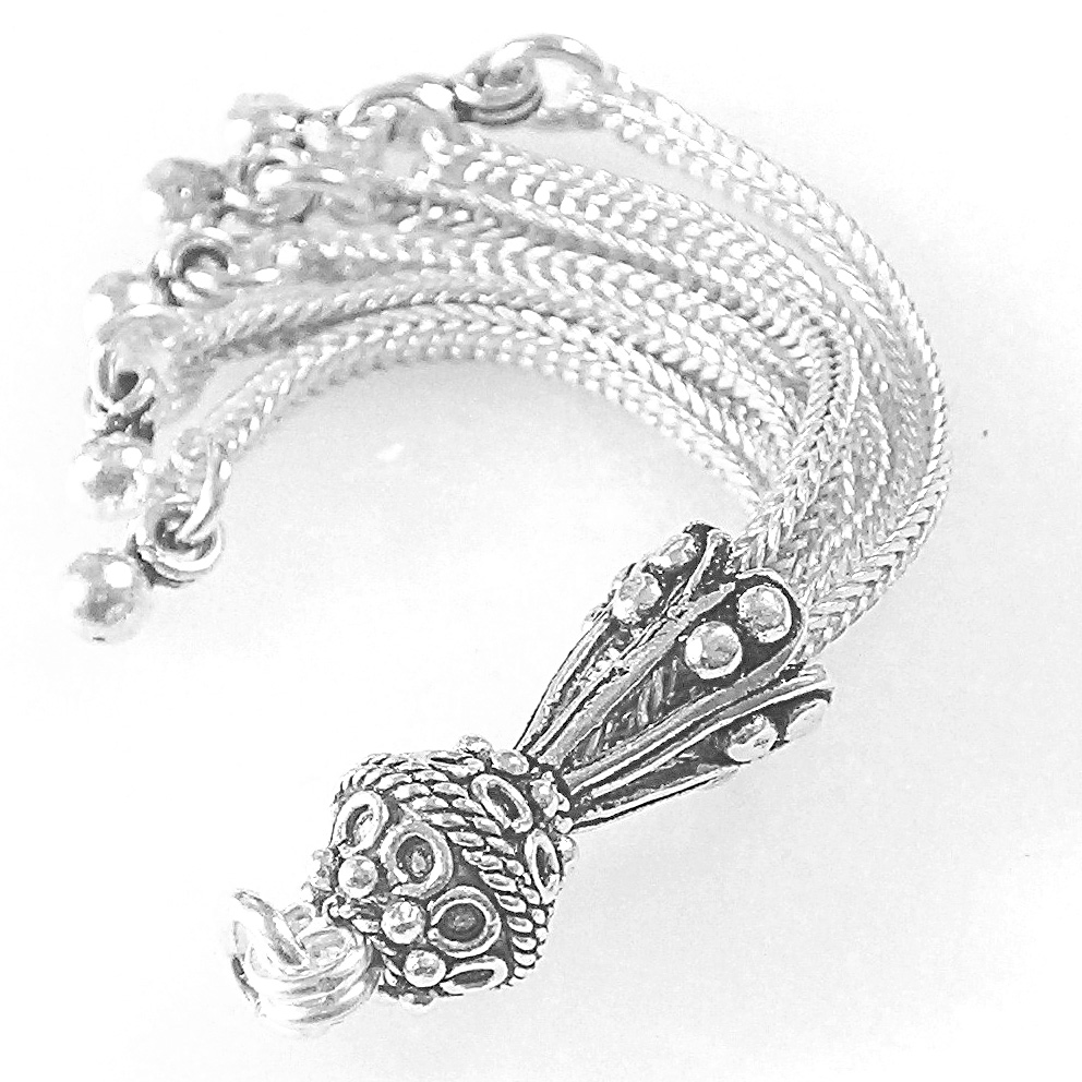 Turkish Sterling Silver Bead Tassel 6.4 gram 55 mm ID # 6048 - Click Image to Close