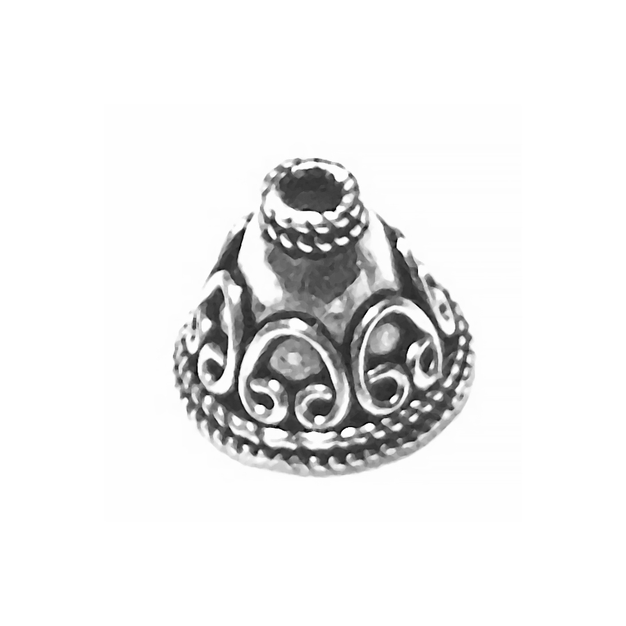 Sterling Silver Bead Cap Cone 12 mm 2.1 gram ID # 6113 - Click Image to Close