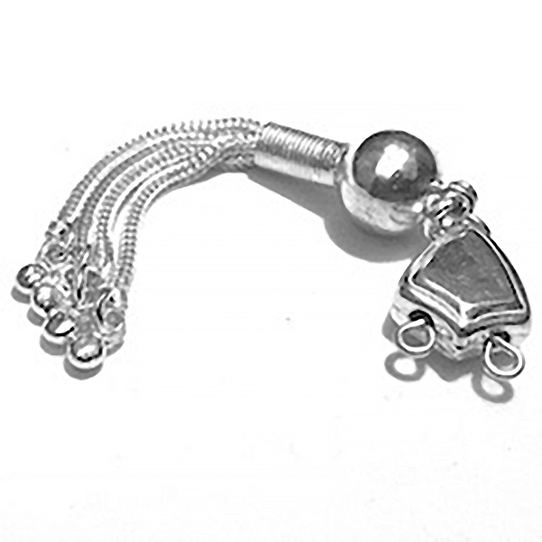 Sterling silver tasbih top imame and tassel for 10+ mm 78 mm ID # 6130 - Click Image to Close