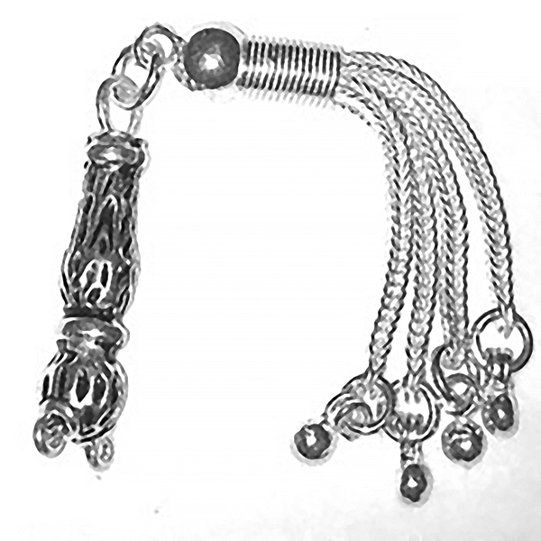 Sterling silver tasbih top imame and tassel for 5-7 mm 75 mm ID # 6143 - Click Image to Close