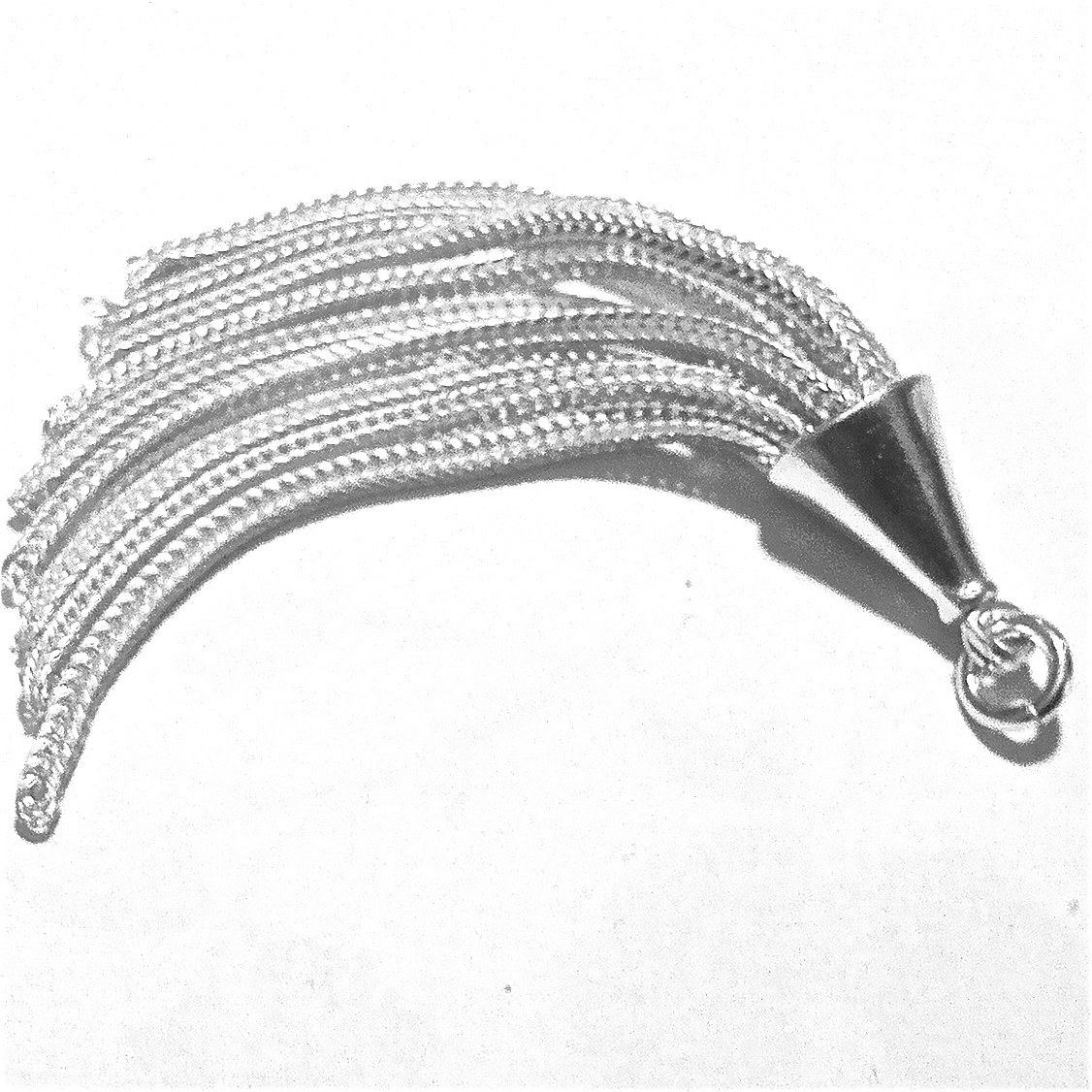 Turkish Sterling Silver Simple Tassel 55 mm 5.3 gram ID # 6235 - Click Image to Close