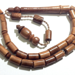Kuka Coco De Mer Islamic Prayer Beads Tiny Tasbih Barrel shape ID # 6238 - Click Image to Close