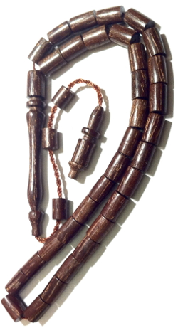 Kuka Coco De Mer Islamic Prayer Beads Tiny Tasbih Barrel shape ID # 6239 - Click Image to Close