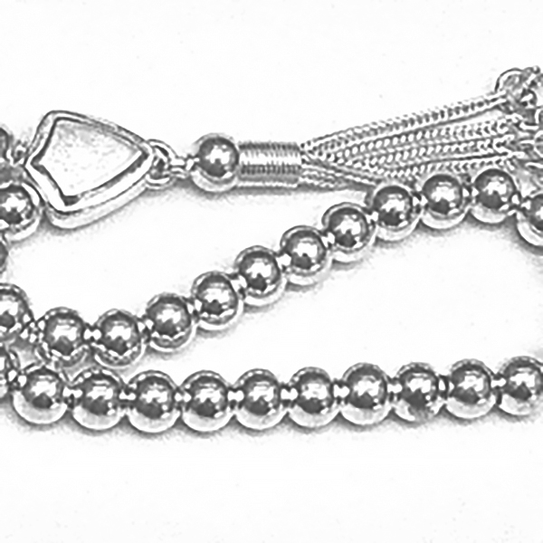 Islamic Prayer Beads Full Silver Tasbih 6 mm 16 gram ID # 6258 - Click Image to Close