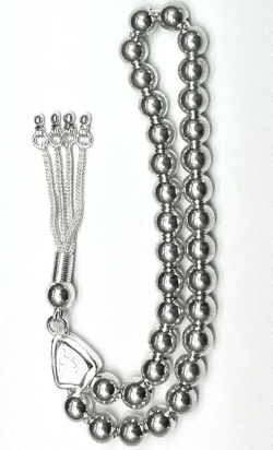 Islamic Prayer Beads Full Silver Tasbih 7 mm 22 gram ID # 6265 - Click Image to Close