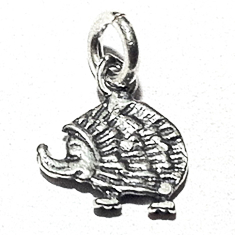 Lot of 2 Sterling Silver Charm Hedgehog 12 mm 1.4 gram ID # 6342 - Click Image to Close