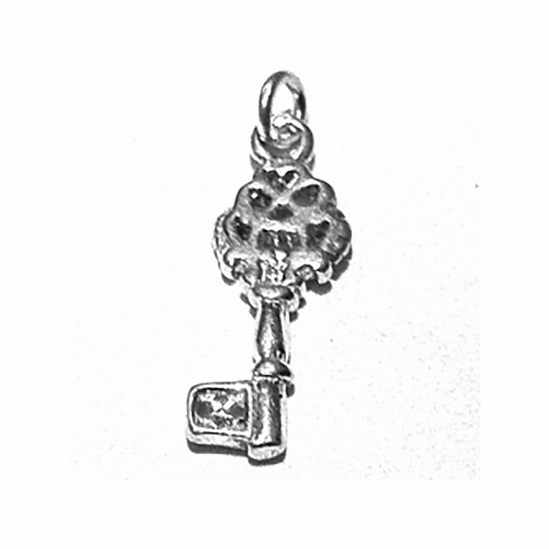 Sterling Silver Charm Key 21 mm 1 gram ID # 6343 - Click Image to Close