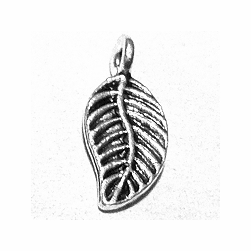 Lot of 2 Sterling Silver Charm Leaf 16 mm 1.4 gram ID # 6344 - Click Image to Close