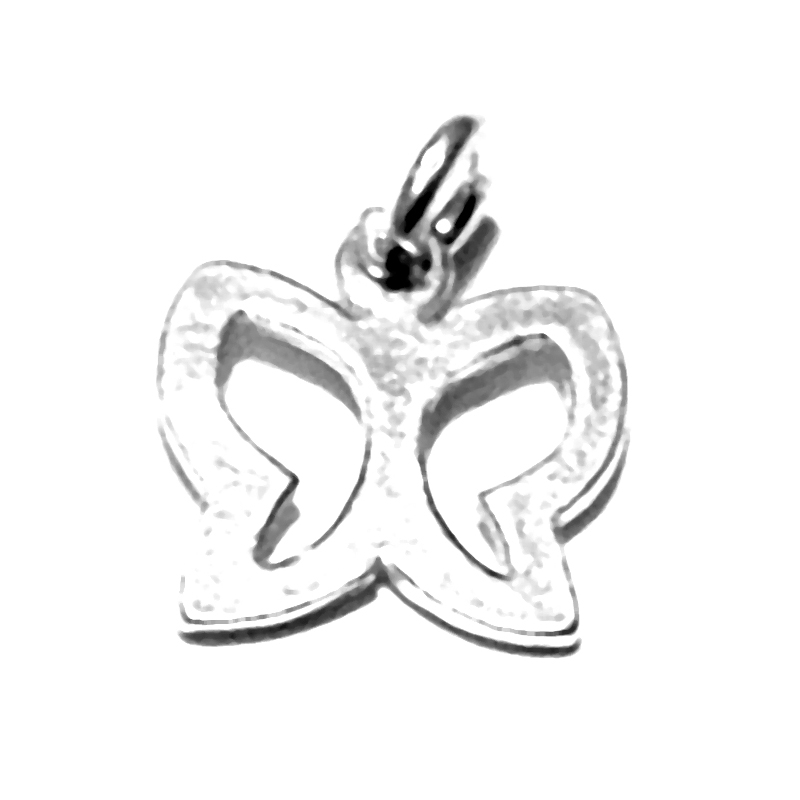 Lot of 2 Sterling Silver Charm Pendant Butterfly 13 mm 1.6 gram ID # 6353 - Click Image to Close