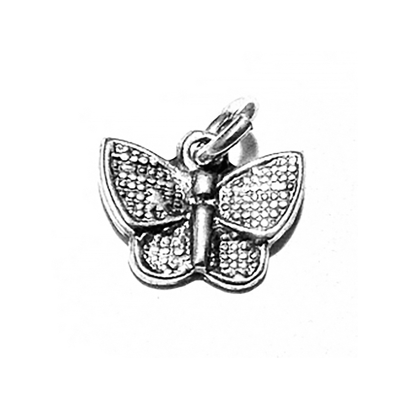 Sterling Silver Charm Pendant Butterfly 10 mm 1.2 gram ID # 6354 - Click Image to Close