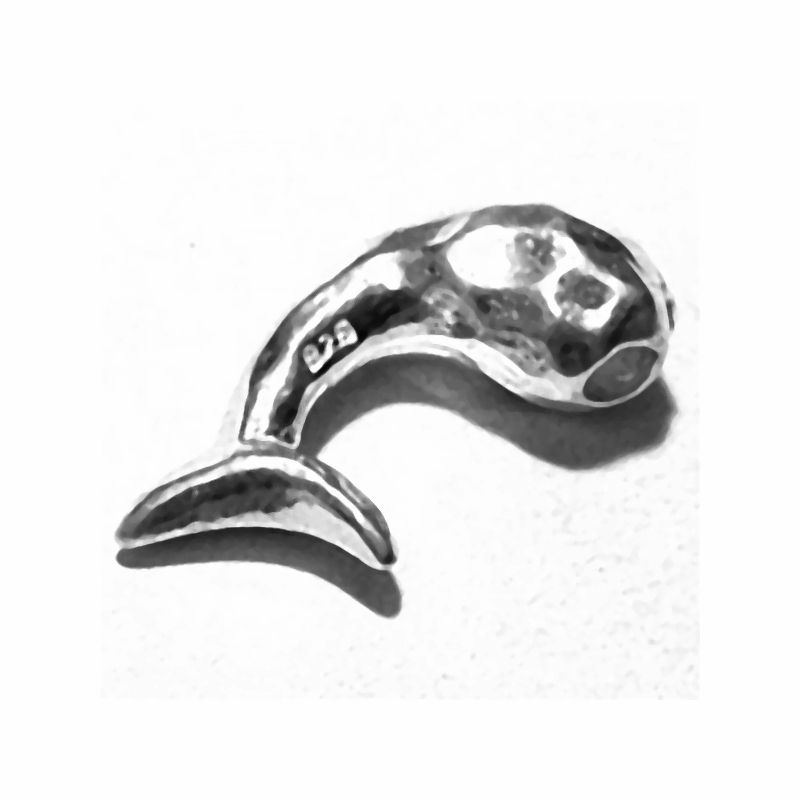 Sterling Silver Charm Pendant Dolphin 18 mm 2.4 gram ID # 6359 - Click Image to Close