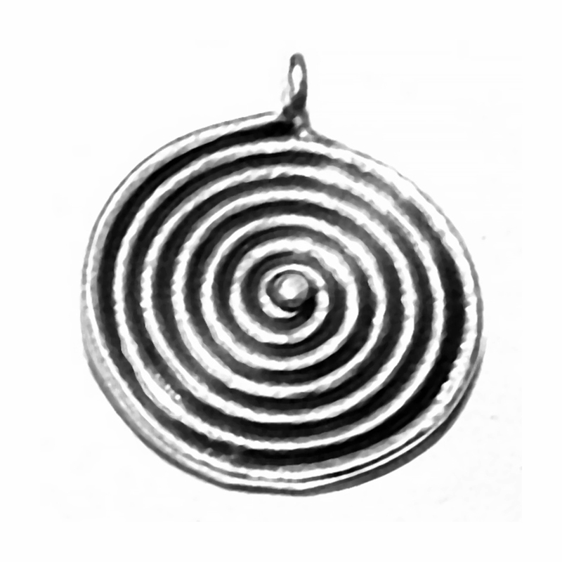 Sterling Silver Charm Labyrinth 11 mm 2.25 gram ID # 6364 - Click Image to Close