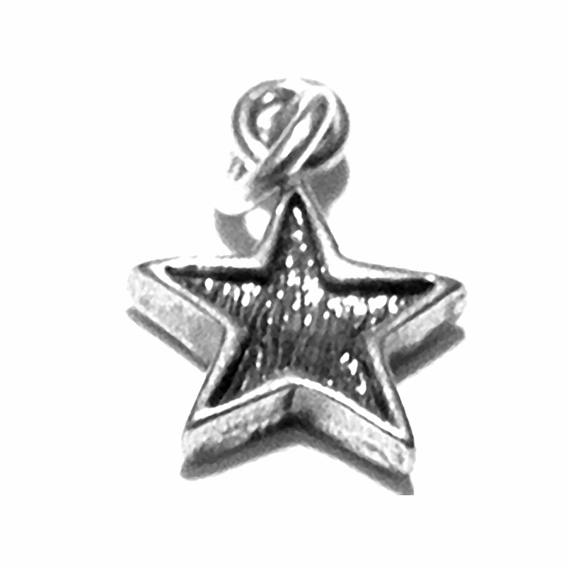 Sterling Silver Charm Pendant Star 15 mm 1.2 gram ID # 6365 - Click Image to Close