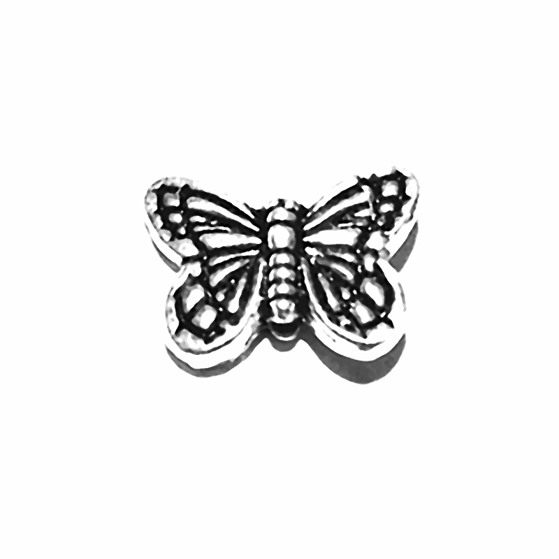 Sterling Silver Butterfly Bead Charm 14 mm 1.9 gram ID # 6437 - Click Image to Close