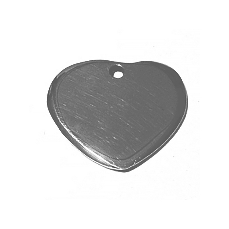 Sterling Silver Blank Label Tag for Marking Heart Charm 20 mm 3.4 gram ID # 6447 - Click Image to Close