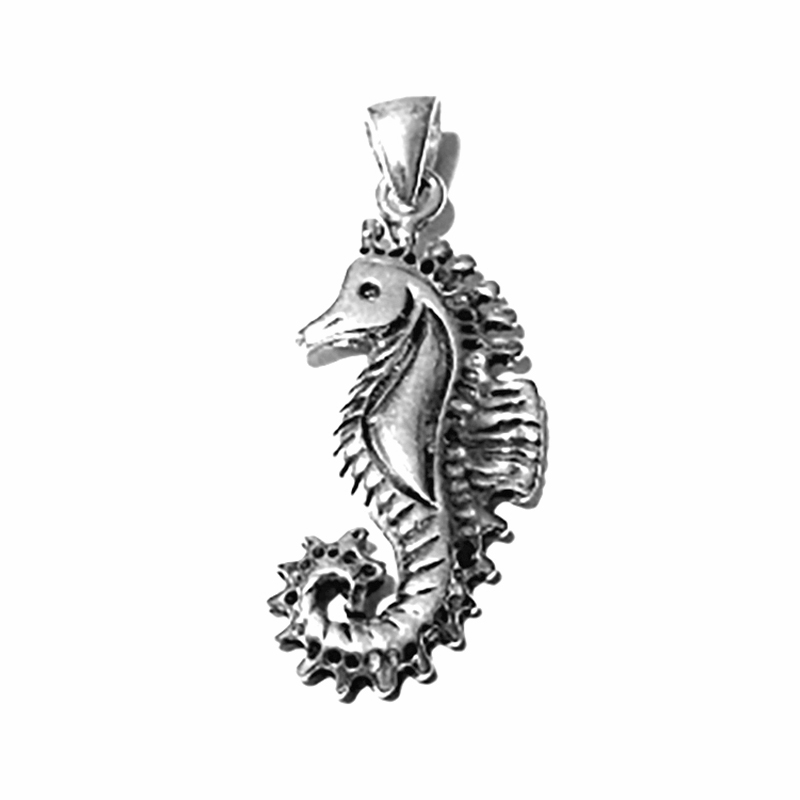 Sterling Silver Seahorse Charm Pendant 35 mm 5.2 gram ID # 6448 - Click Image to Close