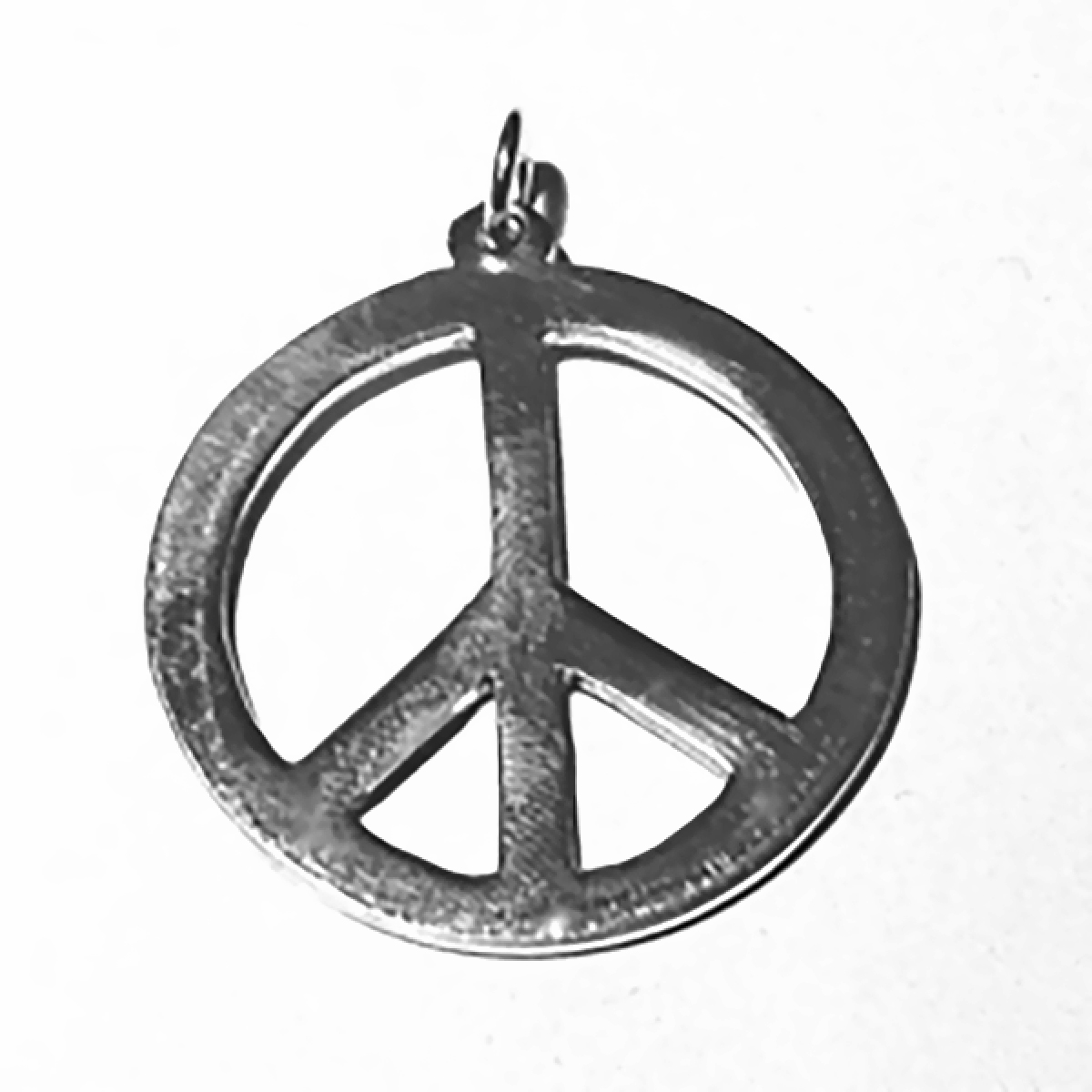 Sterling Silver Peace Charm Pendant 34 mm 5.1 gram ID # 6450 - Click Image to Close