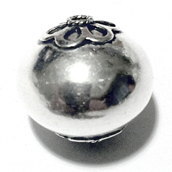 Sterling Silver Bead 18 mm 5 gram ID # 6479 - Click Image to Close
