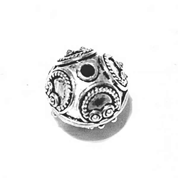 Sterling Silver Bead 13 mm 3 gram ID # 6486 - Click Image to Close