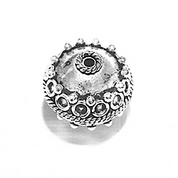 Sterling Silver Bead 13 mm 3 gram ID # 6491 - Click Image to Close