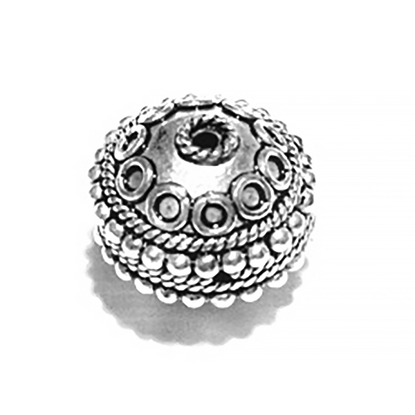 Sterling Silver Bead 14 mm 3.6 gram ID # 6506 - Click Image to Close