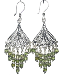 Sterling Silver Cubic Zirconia Chandelier Earrings 17.5 gram 7 cm ID # 6528 - Click Image to Close