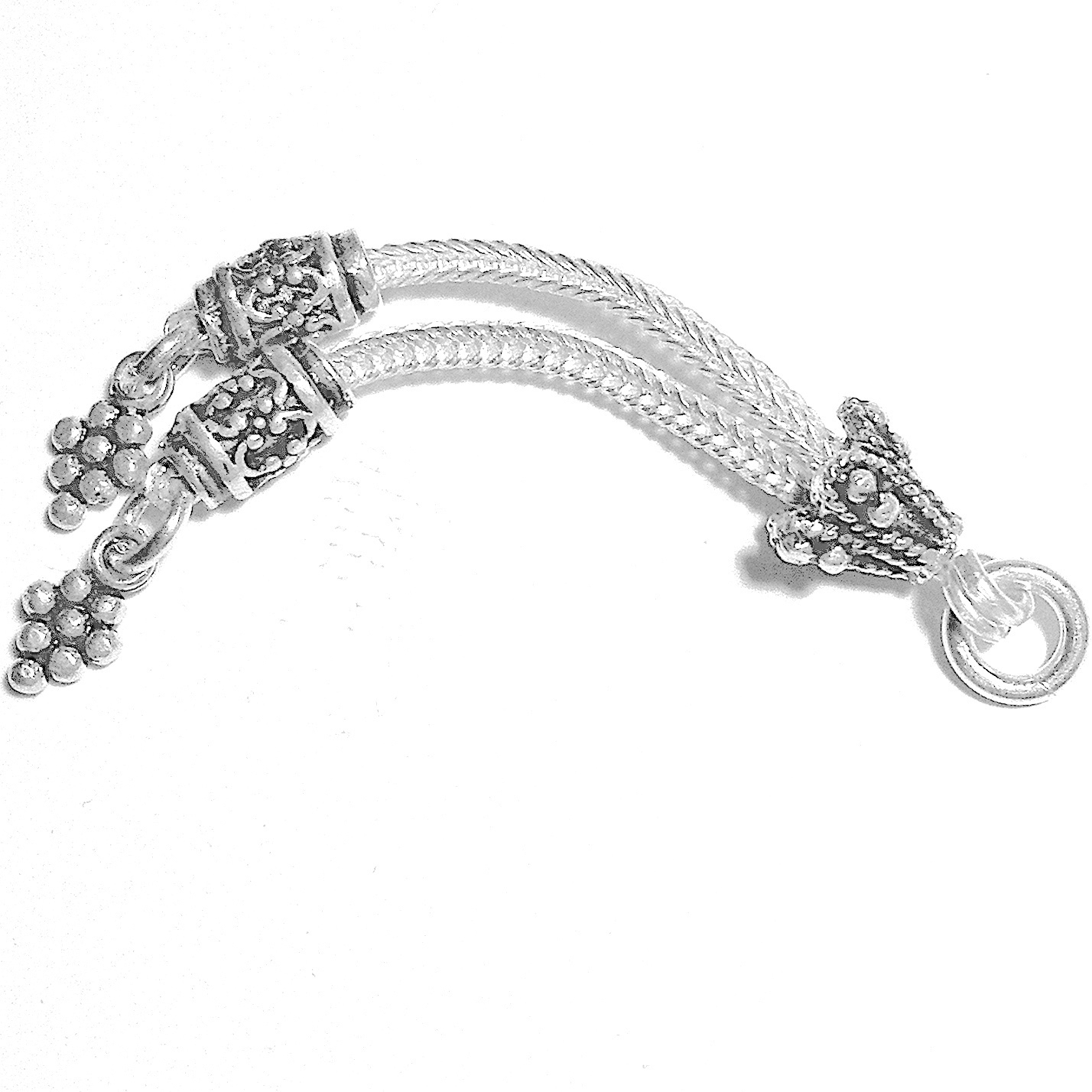 Turkish Sterling Silver Tiny Tassel 4 cm 3 gram ID # 6573 - Click Image to Close
