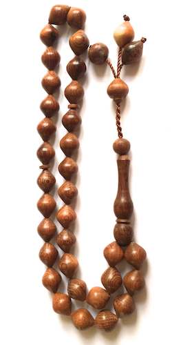 Rose Wood Islamic Prayer Beads Tasbih 33 Shiny ID # 6589 - Click Image to Close