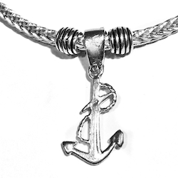 Sterling Silver Thematic Charm Bracelet Anchor 8.5 gram ID # 6600 - Click Image to Close