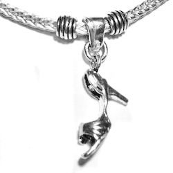 Sterling Silver Thematic Charm Bracelet Heels 9 gram ID # 6604 - Click Image to Close