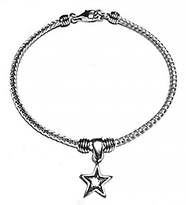 Sterling Silver Thematic Charm Bracelet Star 9 gram ID # 6605 - Click Image to Close
