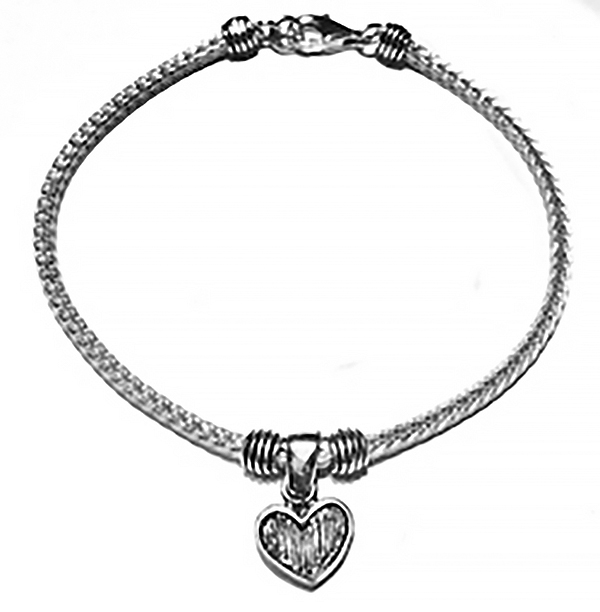 Sterling Silver Thematic Charm Bracelet Heart 9 gram ID # 6606 - Click Image to Close