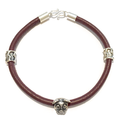 Sterling Silver Thematic Charm Bracelet on Leather Dog ID # 6658 - Click Image to Close