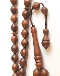 Cherry Wood Tasbih Islamic Prayer Beads 10x8 mm w/ ring ID # 6687 - Click Image to Close