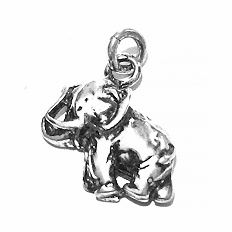 Sterling Silver Charm Pendant Elephant 17 mm 1.7 gram ID # 6707 - Click Image to Close
