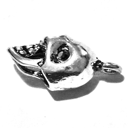 Sterling Silver Charm Pendant Skull 17 mm 1.7 gram ID # 6710 - Click Image to Close