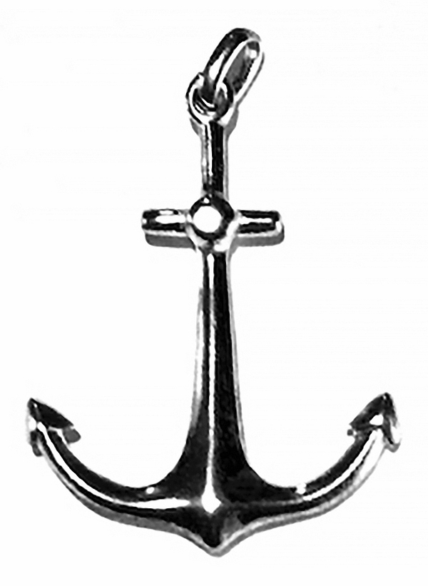 Sterling Silver Charm Pendant Anchor 45 mm 4.6 gram ID # 6720 - Click Image to Close