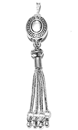 Turkish Sterling Silver Tassel Pendant 8.7 gram 75 mm ID # 6729 - Click Image to Close