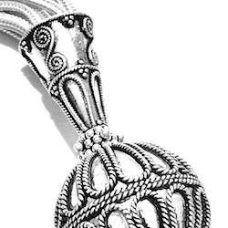 Turkish Sterling Silver Tassel 6 in 15 cm 45 gram ID # 6742 - Click Image to Close
