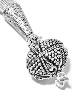 Turkish Sterling Silver Tassel 5 in 13 cm 32 gram ID # 6746 - Click Image to Close