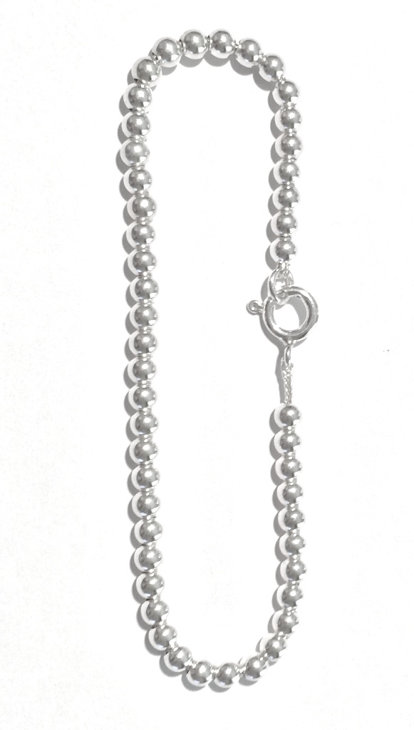 Base bracelet with 4 mm sterling silver beads add your charms ID # 6755 - Click Image to Close