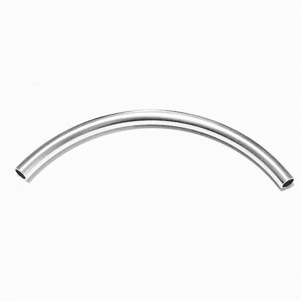 Sterling Silver Curved Noodle Tube Bead Spacer 75/4 mm 3.7 gram ID # 6779 - Click Image to Close