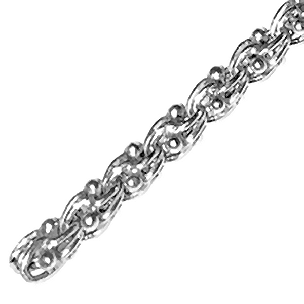 Turkish intricate silver chain for bracelet 3.5 mm 18 cm ID # 6808 - Click Image to Close